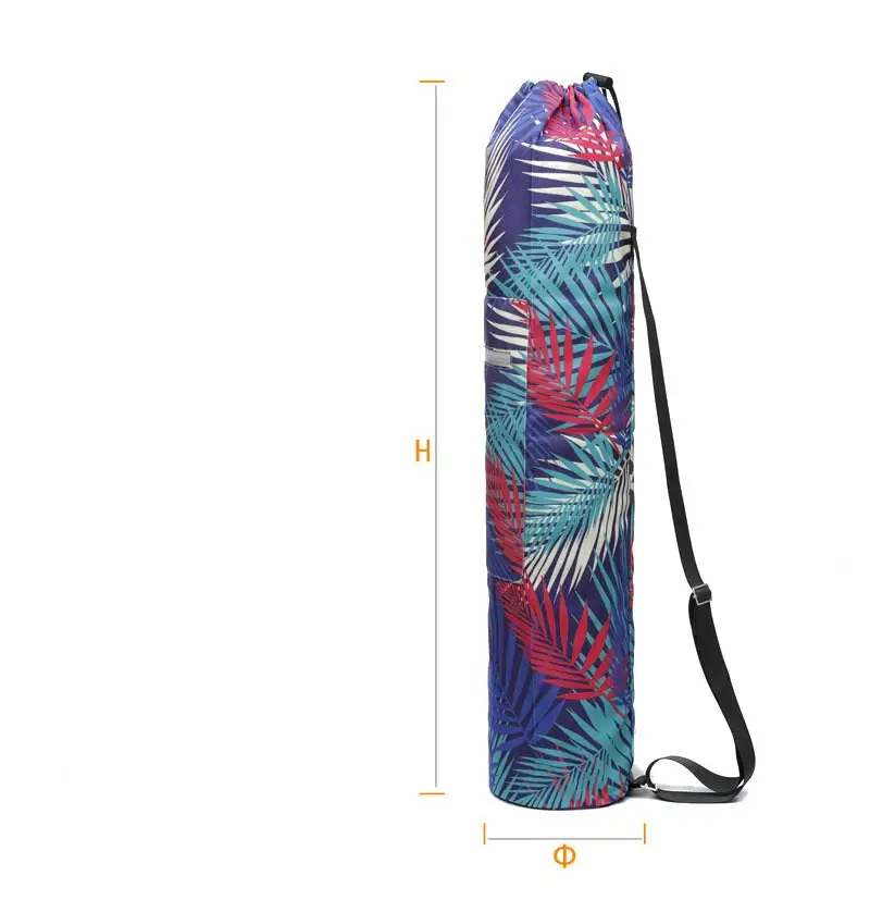 Printed canvas yoga backpack