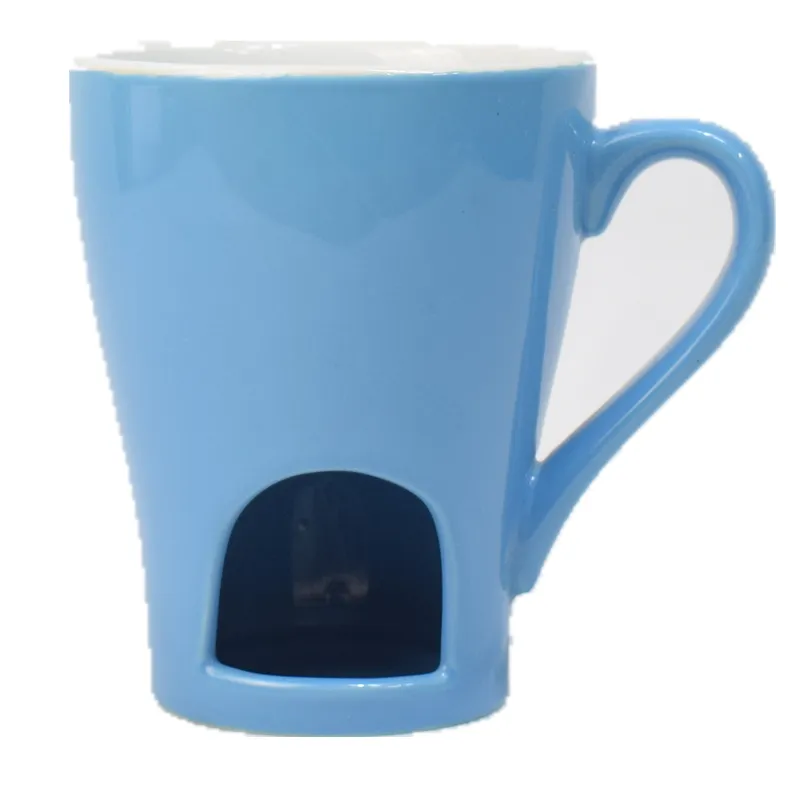 Creative Ceramic Chocolate Cheese Ice Cream Hot Pot Mug - Blue 2Pcs