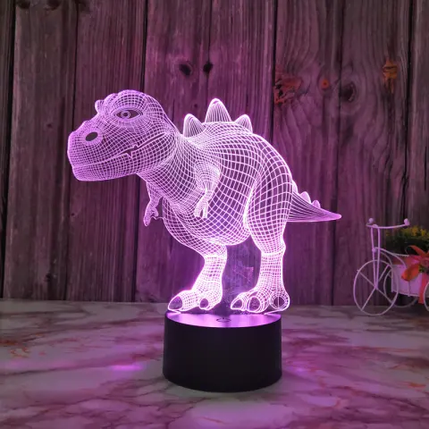 Colorful 3D Night Light Dinosaur Tyrannosaurus Rex Pterosaur Ceratopsian