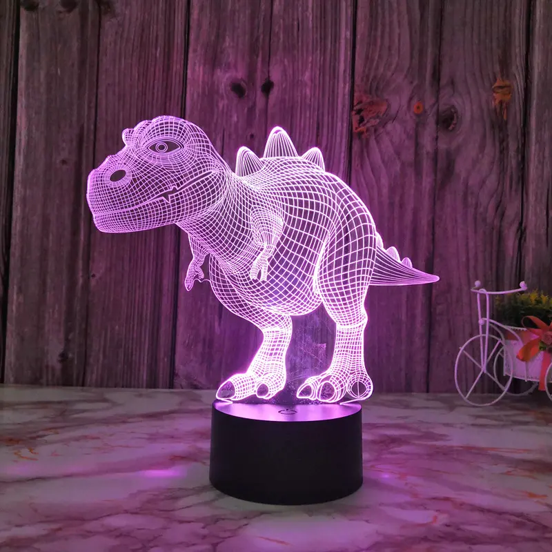 Colorful 3D Night Light Dinosaur Tyrannosaurus Rex Pterosaur Ceratopsian