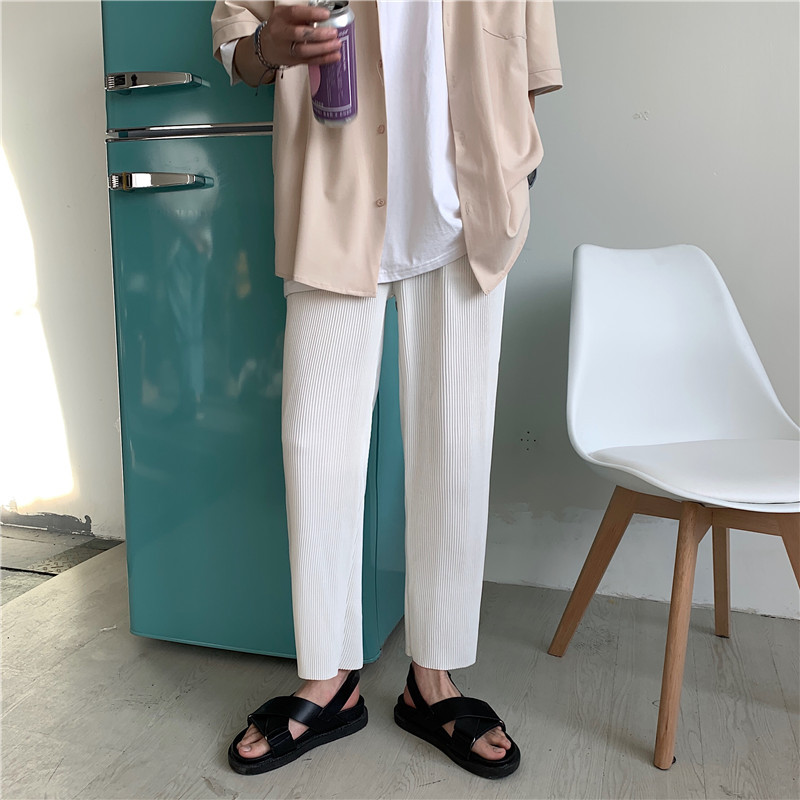Men's Japanese casual pants straight wide leg pants