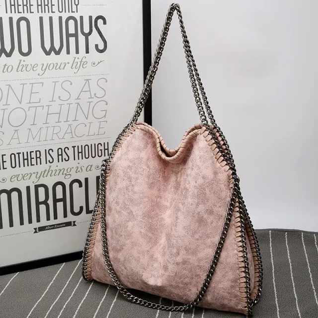 Foldable chain shoulder bag Pink - Shop at LoveMi