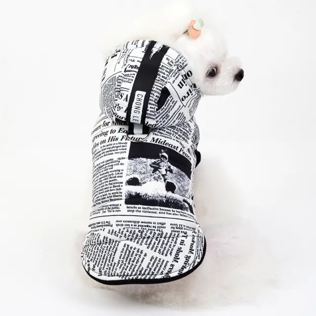 Newspaper cotton pet clothes White - Shop at LoveMi