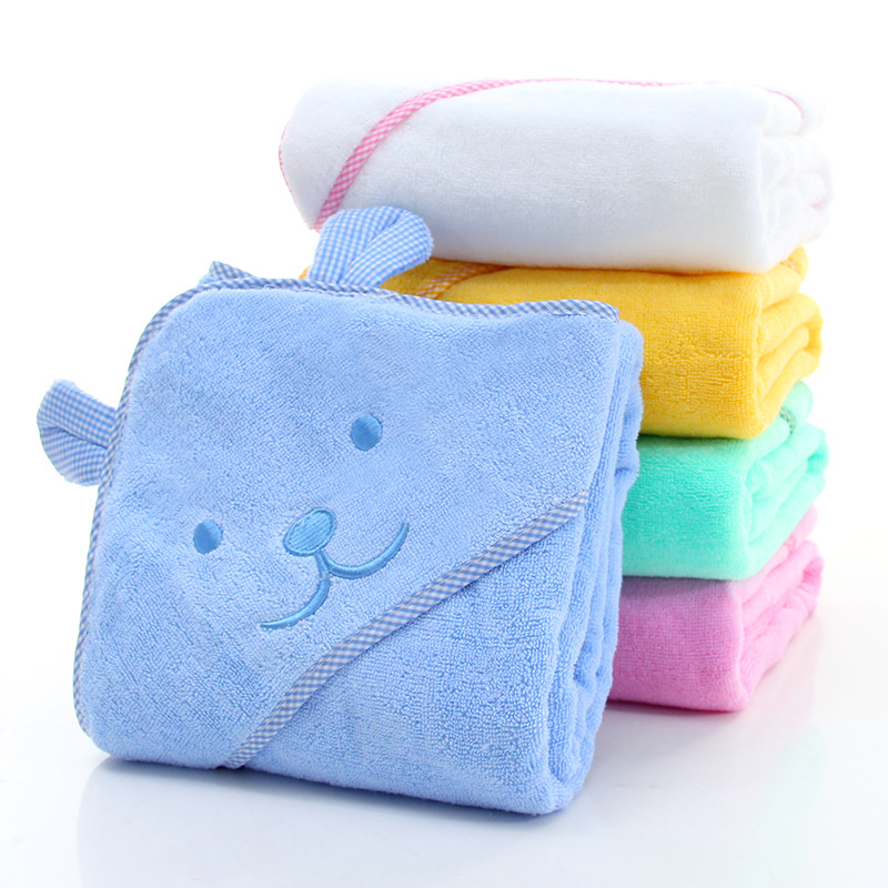 Cartoon embroidered bear cotton children's bath towel — image 1