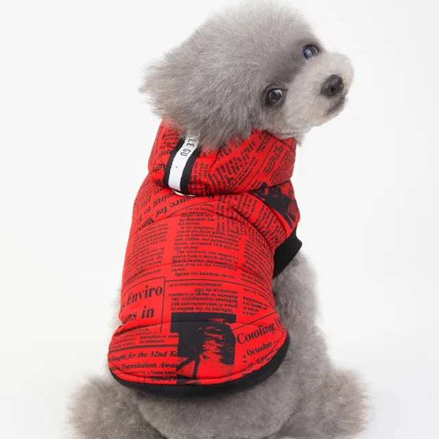 Newspaper cotton pet clothes Red - Shop at LoveMi