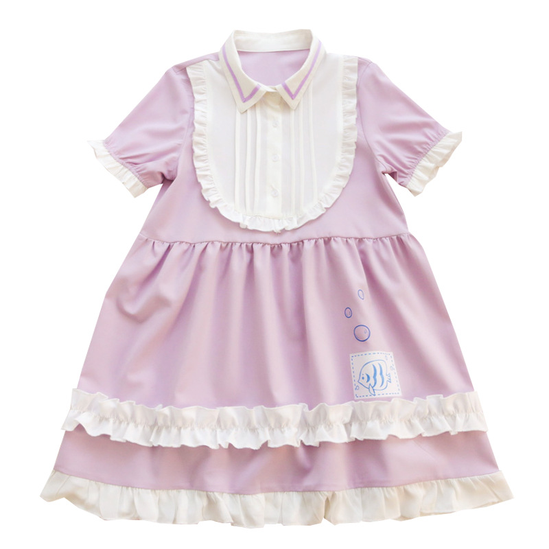 Short sleeve chiffon dress