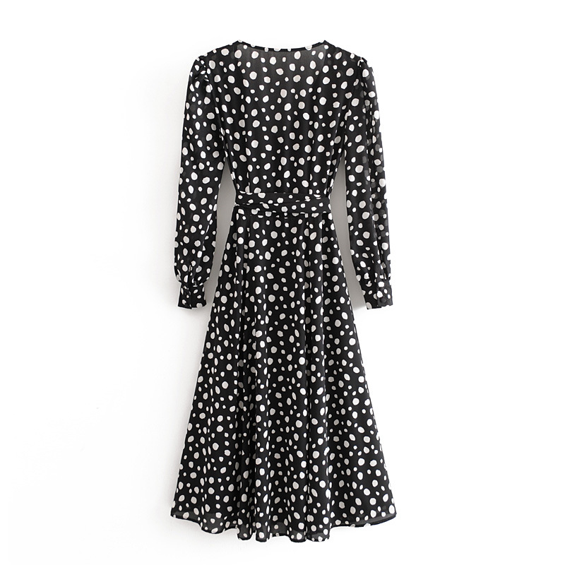 Split wrap long sleeve dress