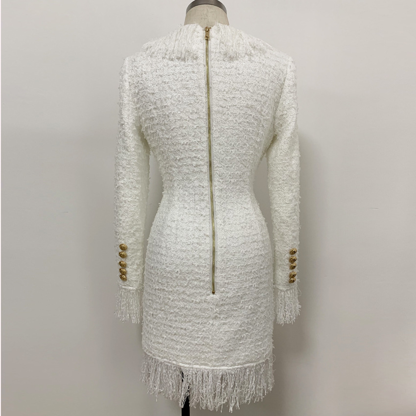 Fringed woolen dress