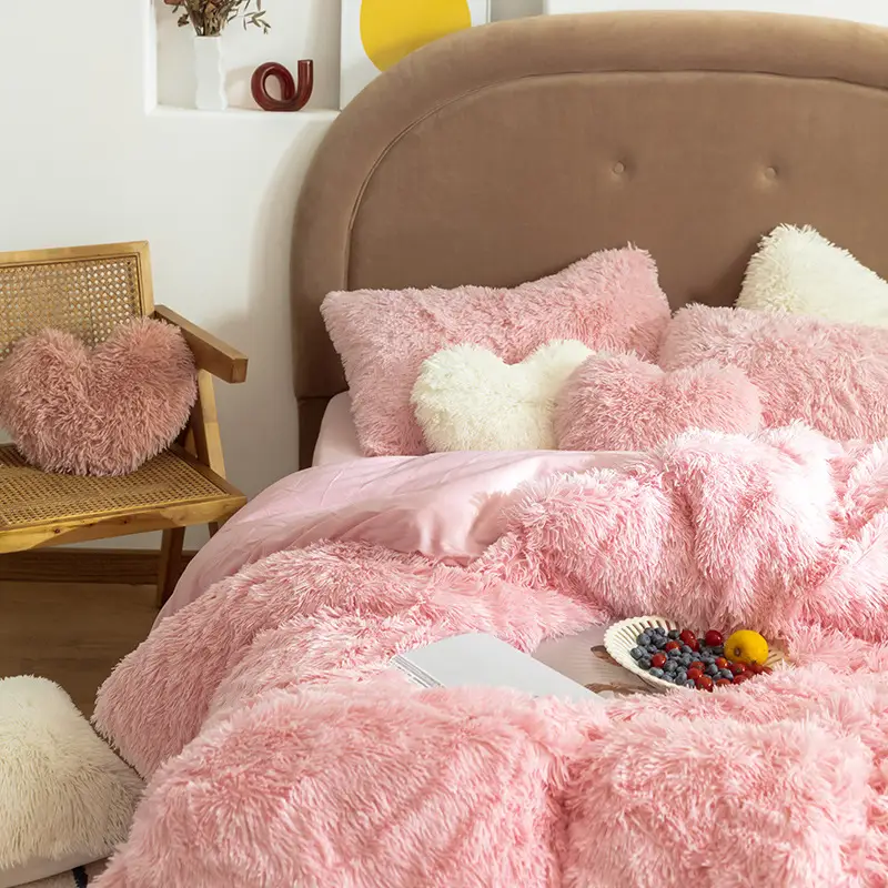 Three-piece double-sided plus flannel quilt cover