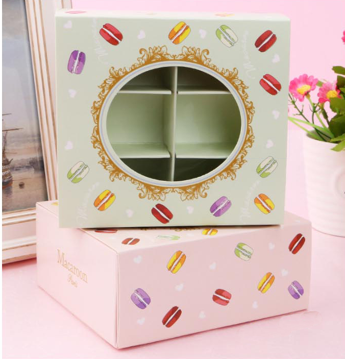 6-compartment macaron candy small pastry box