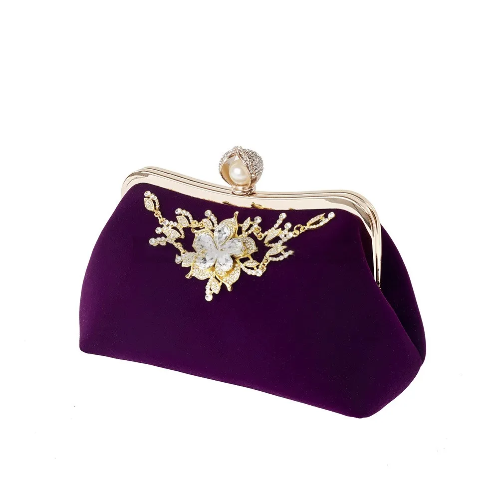 Fashion diamond dinner bag - Purple