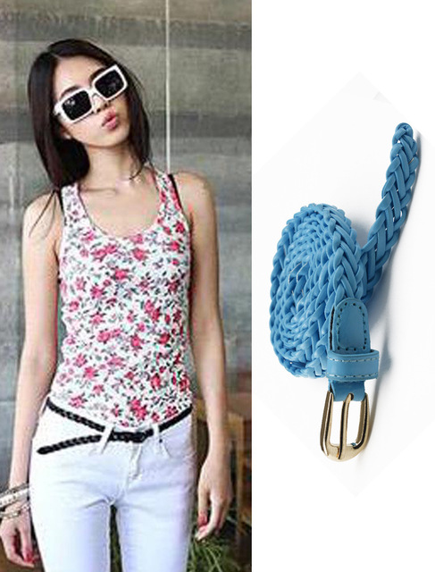 Vintage twist buckle woven belt