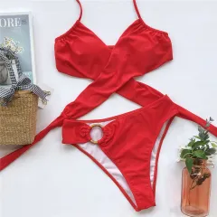 Lace-up split leopard bikini - Leopard - View 1