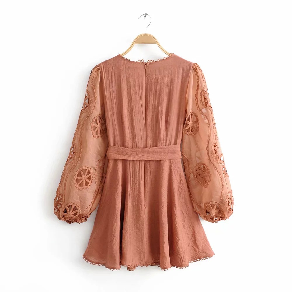 Lace mesh stitching dress