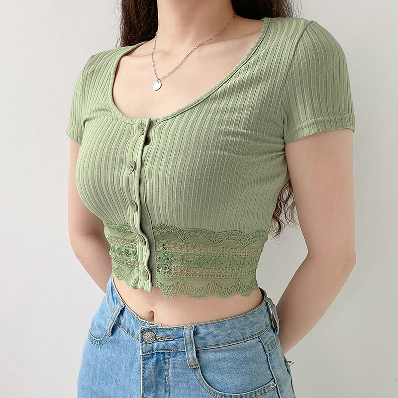 Lace hem cardigan top