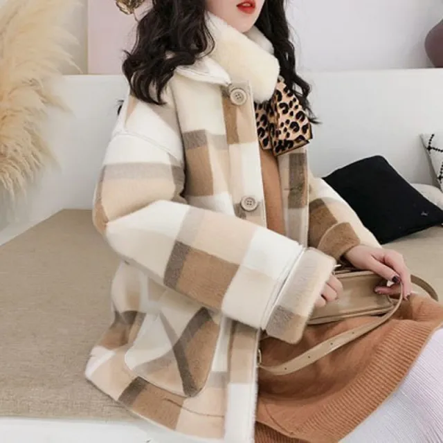 Lamb wool coat Khaki - Shop at LoveMi