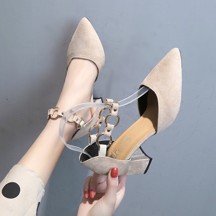 Apricot thick heel