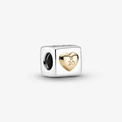 Love dice three-dimensional pendant - Silver - View 1