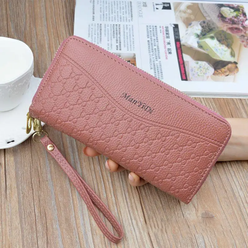 Women's Long Zipper Wallet with Wrist Strap — 2, Taro