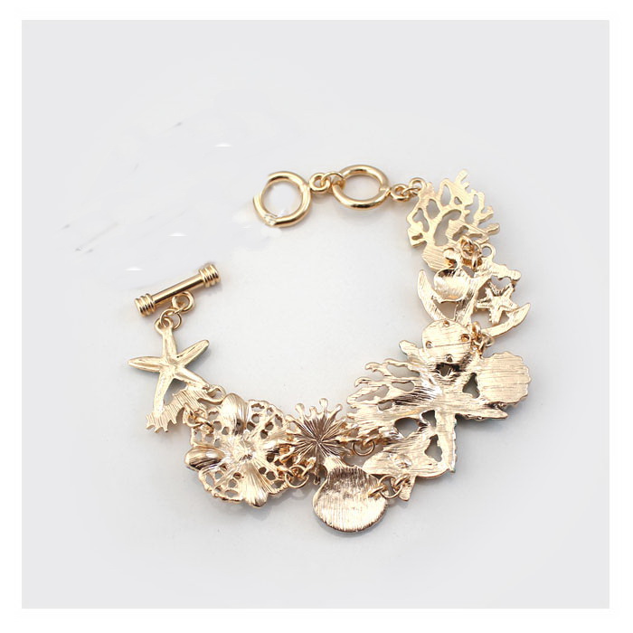 Starfish coral shell anchor bracelet
