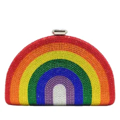 Hot diamond rainbow bag clutch - Rainbow - View 1