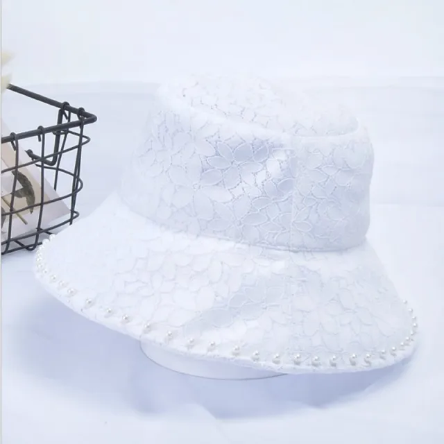 Lace pearl thin sunhat White - Shop at LoveMi