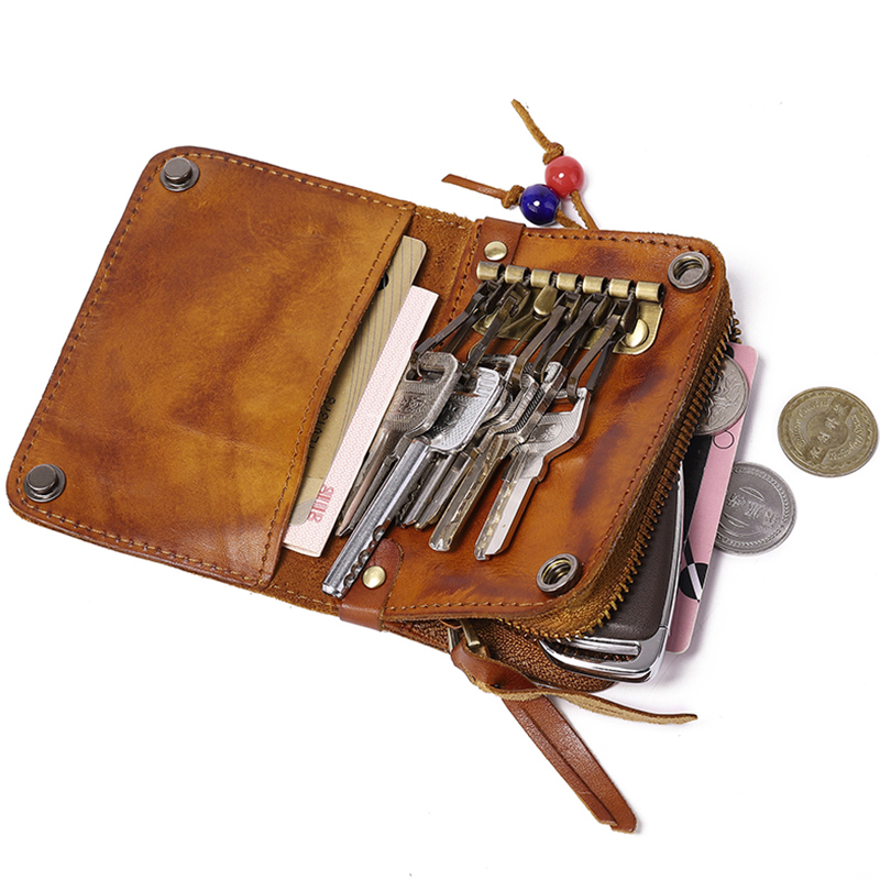 2-in-1 leather key card case