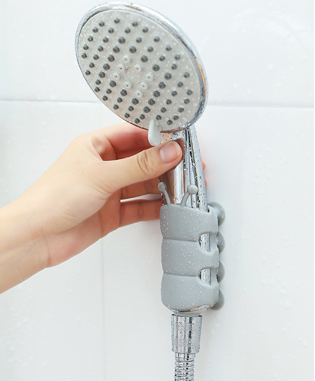 Punch-free shower suction cup fixed base