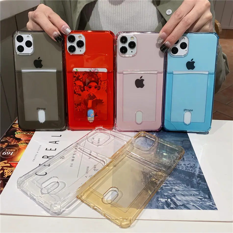 Compatible with Apple, Transparent card holder phone