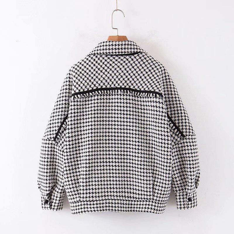 Houndstooth short coat