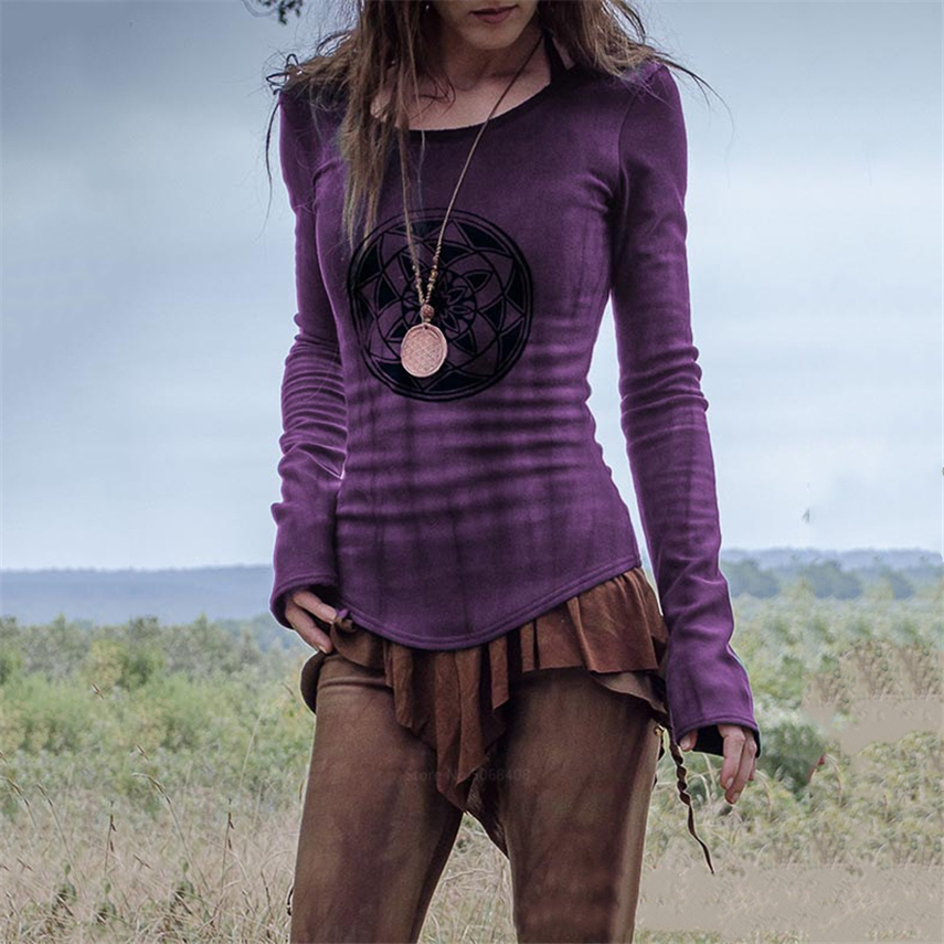 Printed long-sleeved T-shirt