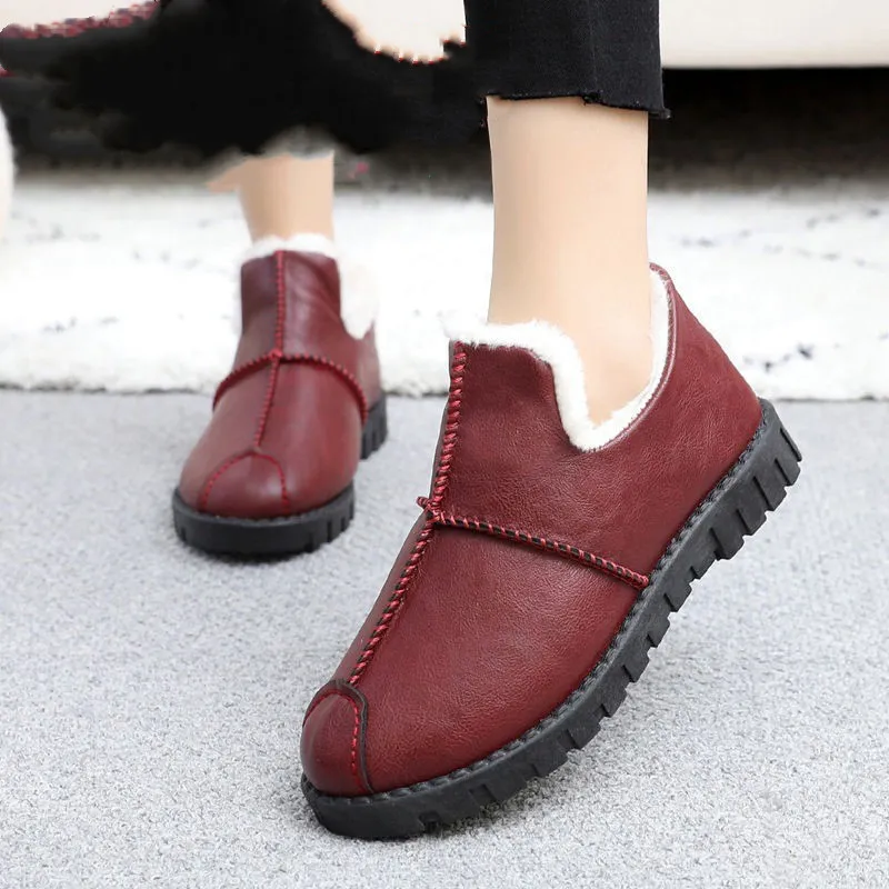 Plus fleece snow boots - Wine