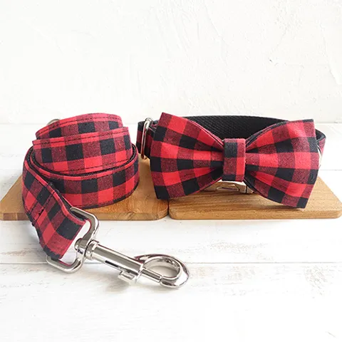 Colored pattern traction rope - Bowtie Collar Leash