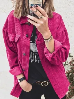 Women's padded shirt - Rose Red - View 1
