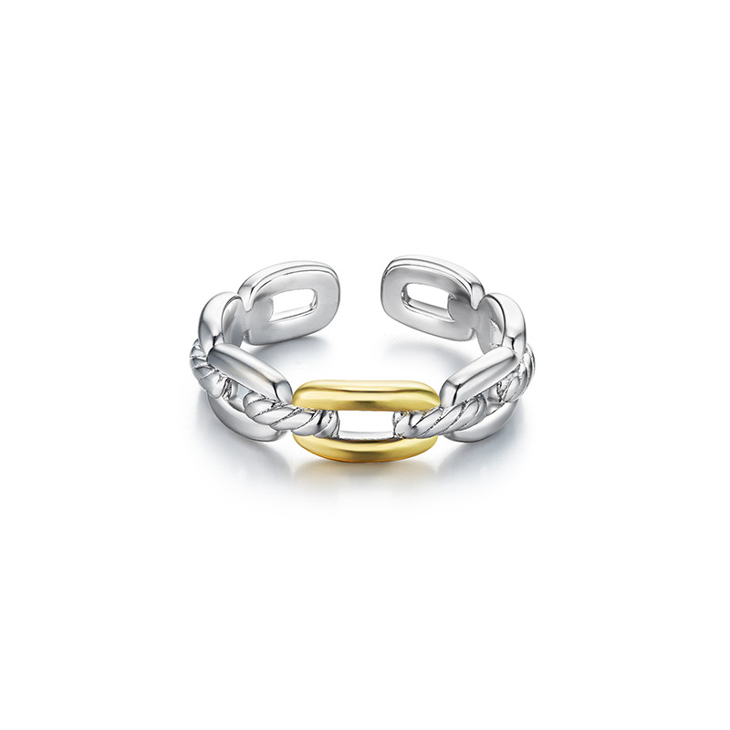 Metal geometric braided ring