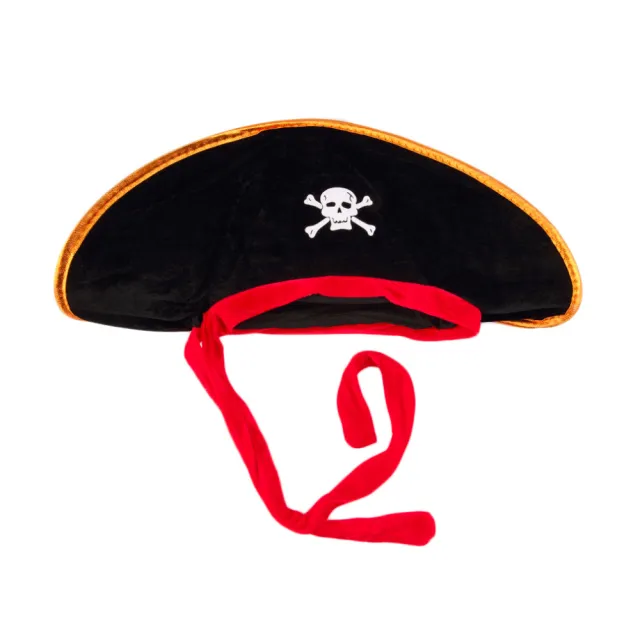 Halloween Pirate Hat Skull Print Adult Kids Pirate Captain Hat Cosplay Costume Cap Birthday Masquerade Party Prop Decor Supplies Black - Shop at LoveMi