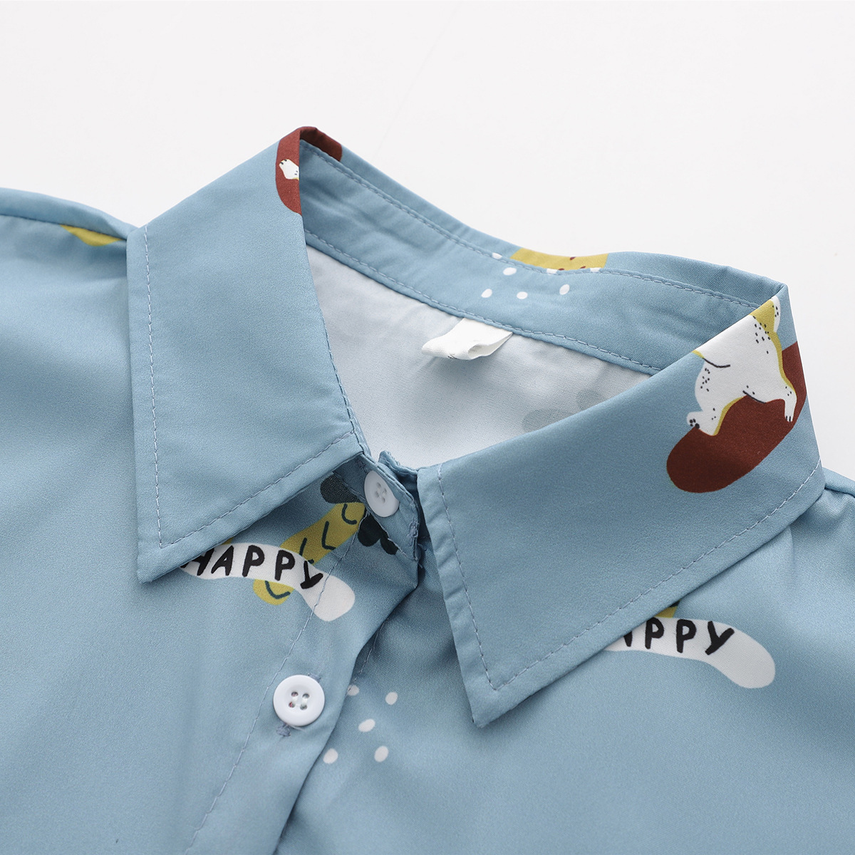 Cartoon kitten printed shirt