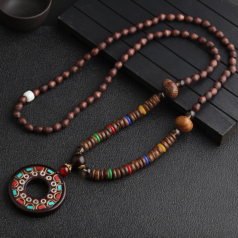 Retro ethnic style sweater chain Resin Safety Buckle - Shop at LoveMi