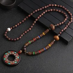 Retro ethnic style sweater chain - Resin Safety Buckle - View 1
