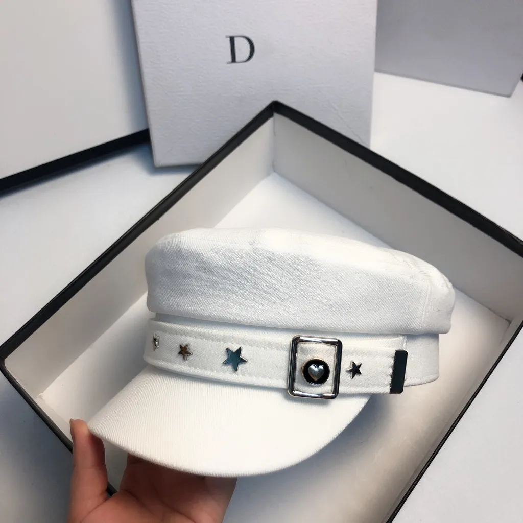 British style sailor hat newsboy hat - White