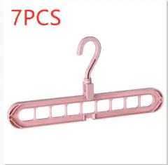 9-hole Clothes Hanger Organizer Space Saving Hanger - Pink7Pc - View 1