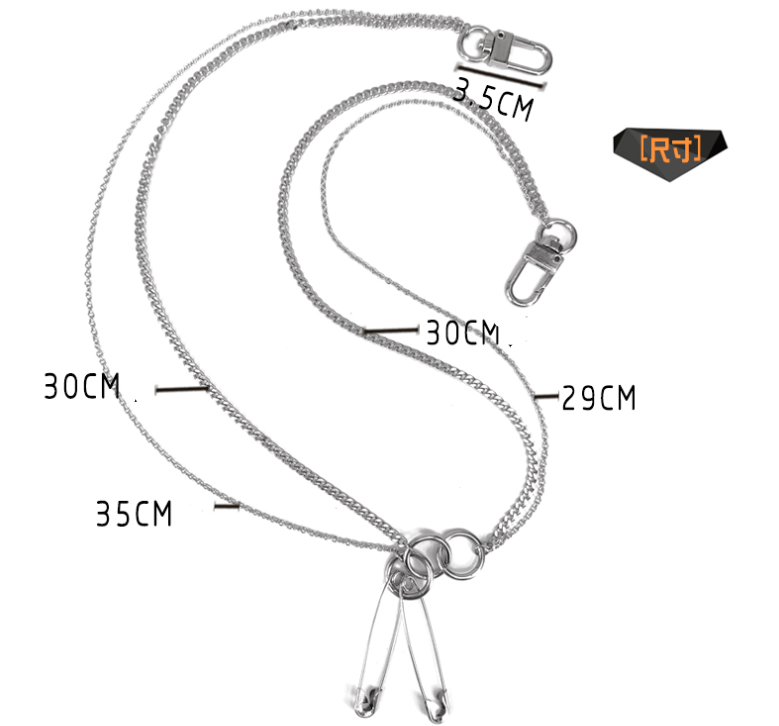 Titanium steel paper clip necklace