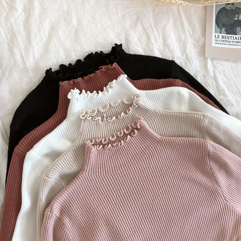 Women's semi-high neck bottoming sweater