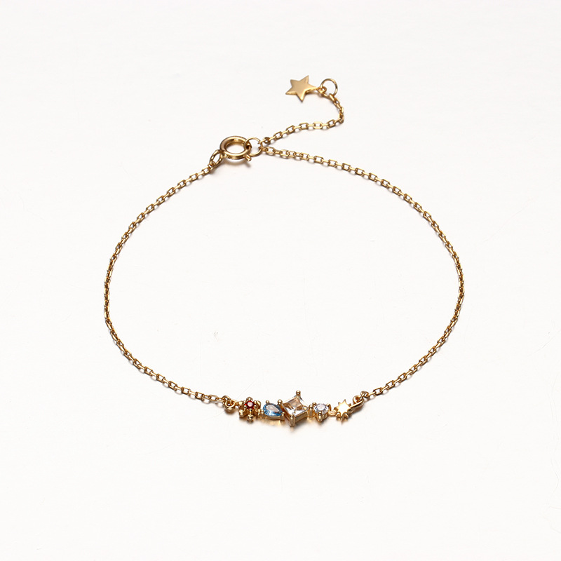 Sterling Silver 14K Gold Plated Zircon Bracelet