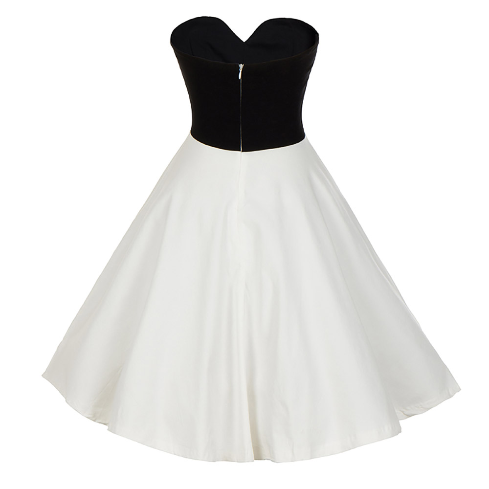 Retro elegant waistband tube top dress