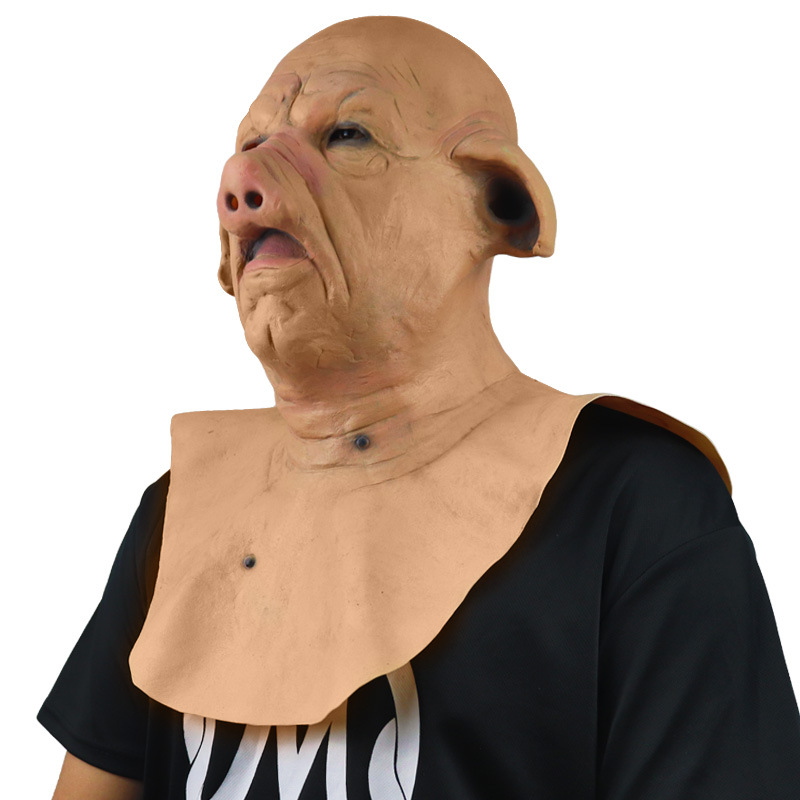 Latex animal props adult props mask headgear (Pig)