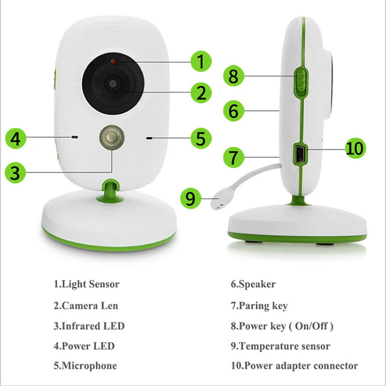 2 Inch Wireless Two-Way Intercom Baby Video Monitor — foto 5