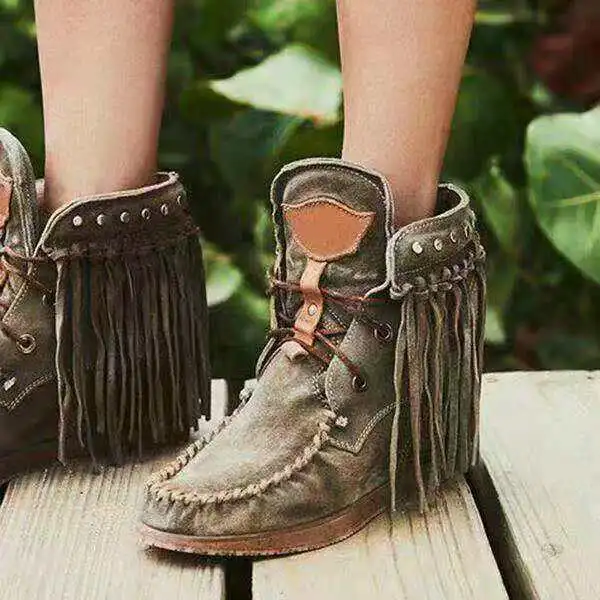 Plus size short boots Martin boots women's shoes Green - Shop at LoveMi