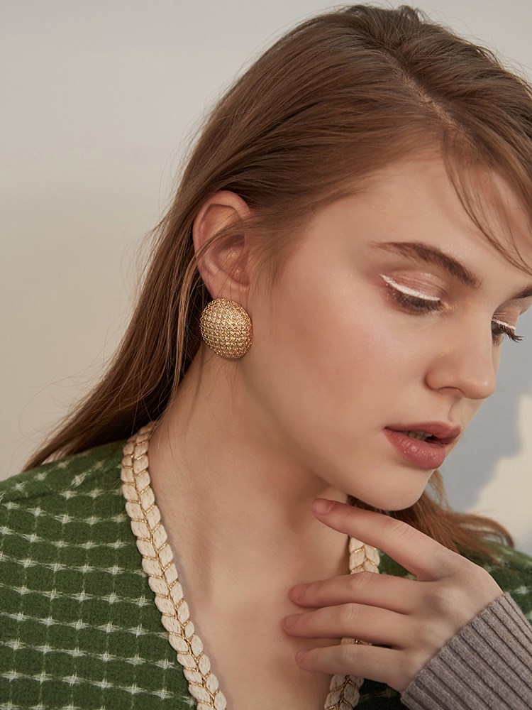 Su Xin 925 Silver Needle Circle Temperament Earrings