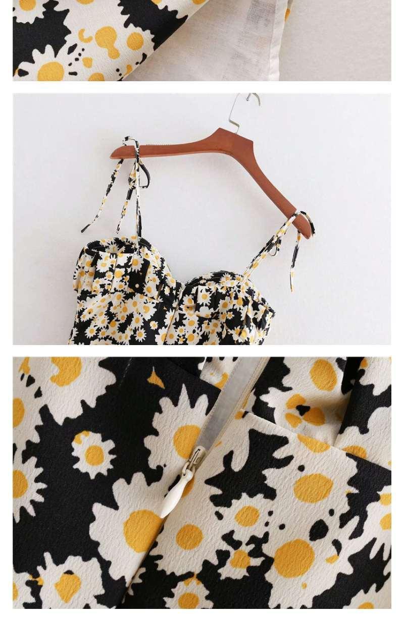 Daisy print tube top skirt